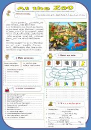 English Worksheet: At the zoo