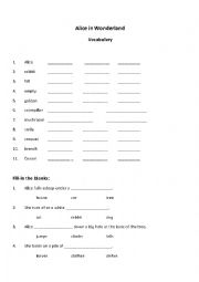 English worksheet: Alice in Wonderland Quiz