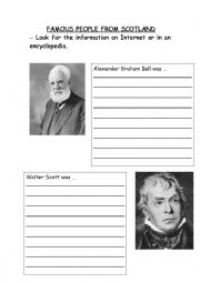 English worksheet: Famous People from Scotland