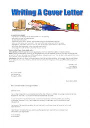 English Worksheet: Writing A Cover Letter