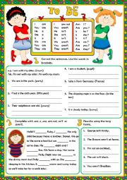 English Worksheet: Verb - To BE