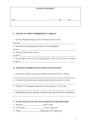 English worksheet: Grammar worksheet