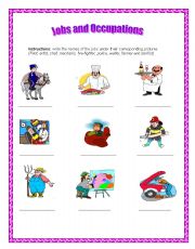 English Worksheet: jobs and occupations