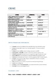 English Worksheet: CRIME