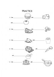 English Worksheet: complete with Food words