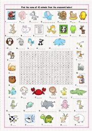 English Worksheet: animals