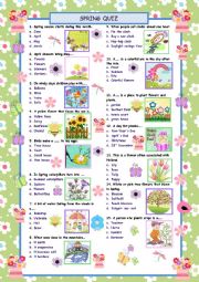 English Worksheet: Spring words Quiz