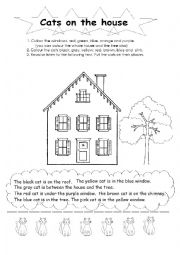 English Worksheet: House and Cats