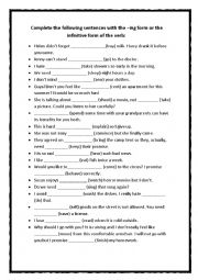 English Worksheet: Verbs + Gerund or Infinitive?? You decide!!! (2)