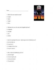 English Worksheet: Iron Giant Movie Questions