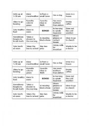 English Worksheet: Human Bingo