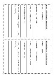 English Worksheet: Put the words in the right order to make a sentence