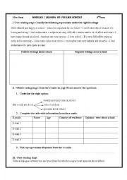 English Worksheet:  Module 2:lesson4:Do you like school?