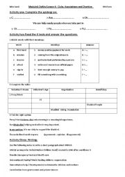 English Worksheet: Module6/Lesson4: clubs