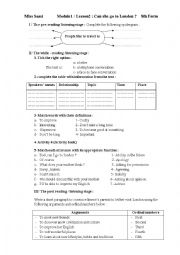 English Worksheet: module1 8th form