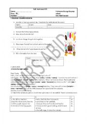 English Worksheet: 7TH FORM FULL TERM TEST N 3 part 1