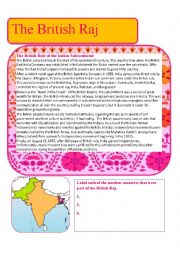 English Worksheet: A Brief History of the British Raj
