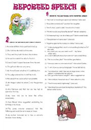 English Worksheet: REPORTED SPEECH