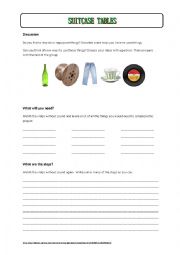 English Worksheet: Instructions - recycling project (Suitcase tables)