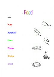 English worksheet: Food