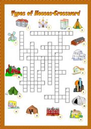 Types of houses. Crossword.