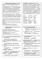 English Worksheet: Mixed Tenses Practice Exam