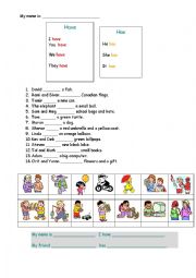 English Worksheet: Have or Has