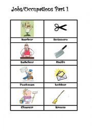 English Worksheet: Jobs / Occupations part 1