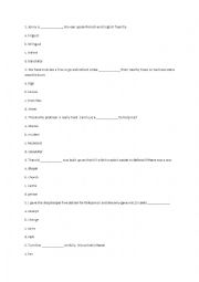 English worksheet: Vocabulary Quiz