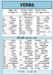 English Worksheet: VERBS : TO BE