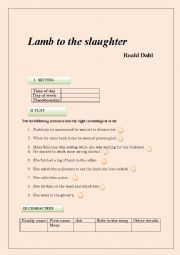 English Worksheet: Lamb to the Slaughter