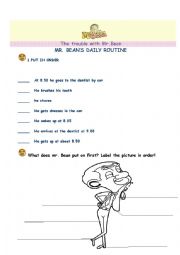 English Worksheet: the trouble with mr. bean