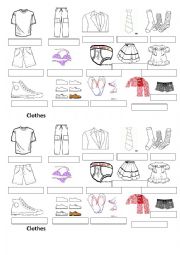 English Worksheet: Clothes