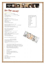 English Worksheet: So far away