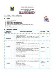 English Worksheet: EXPLAINING A RECIPE