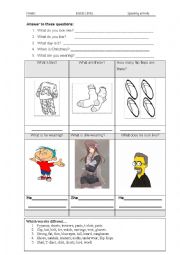 English Worksheet: SPEAKING ACTIVITY BASIC LEVEL