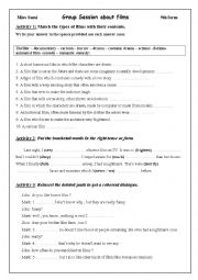 English Worksheet: Films