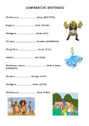 English Worksheet: Comparative Sentences