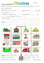 English Worksheet: Directions: colour and greyscale