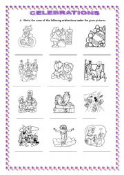 English Worksheet: HOLIDAYS AND CELEBRATIONS