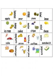 English Worksheet: Domino- Food items