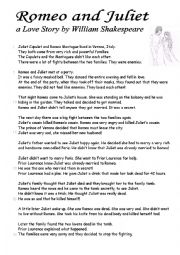 English Worksheet: Romeo and Juliet by Shakespeare and Love story by Taylor Swift