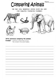 comparatives and superlatives and animals (writing)