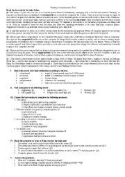 English Worksheet: a Readingcomprehension test on computer addiction