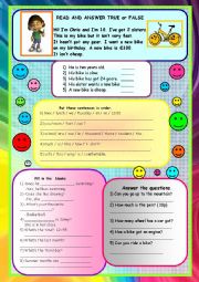 English Worksheet: Reading for kids