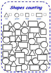 English Worksheet: shapes counting