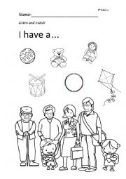 English Worksheet: I have a 