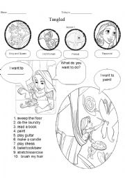 English Worksheet: Tangled Lesson 1