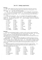 English Worksheet: reading comprehension passages