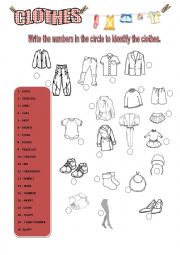 English Worksheet: CLOTHES